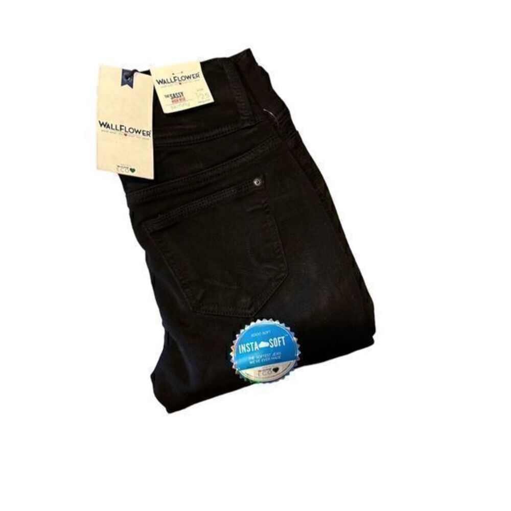Wallflower High Rise Skinny Jeans Black Denim Stretch Slim Fit - Size 1